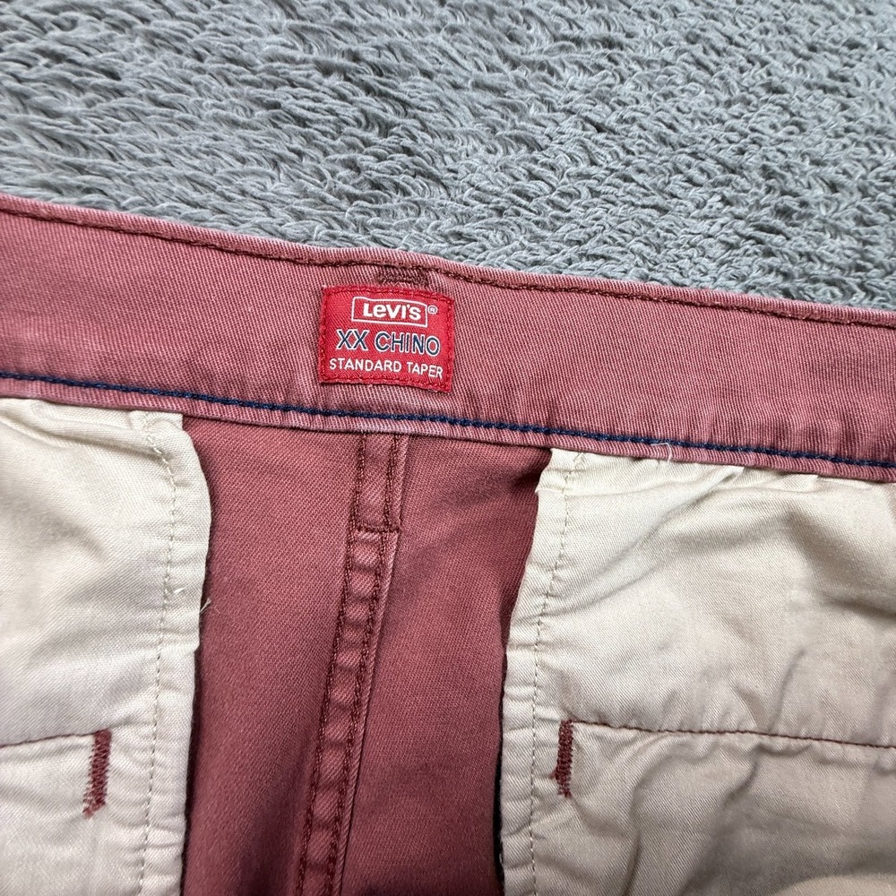 Levi's XX Chino Standard Taper Pants Mens 36x32 Mauve Pink Stretch Cotton - Picture 3 of 10
